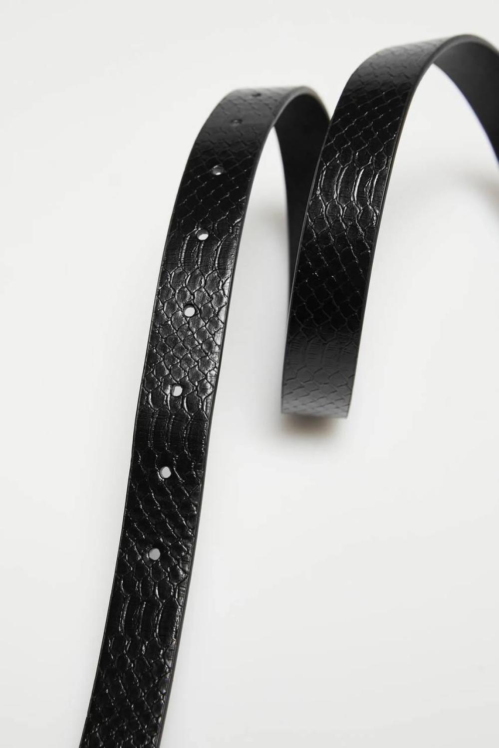 Black belt made of premium quality eco-leather