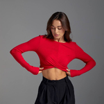 Ribbed crop-top with long sleeves 526.1