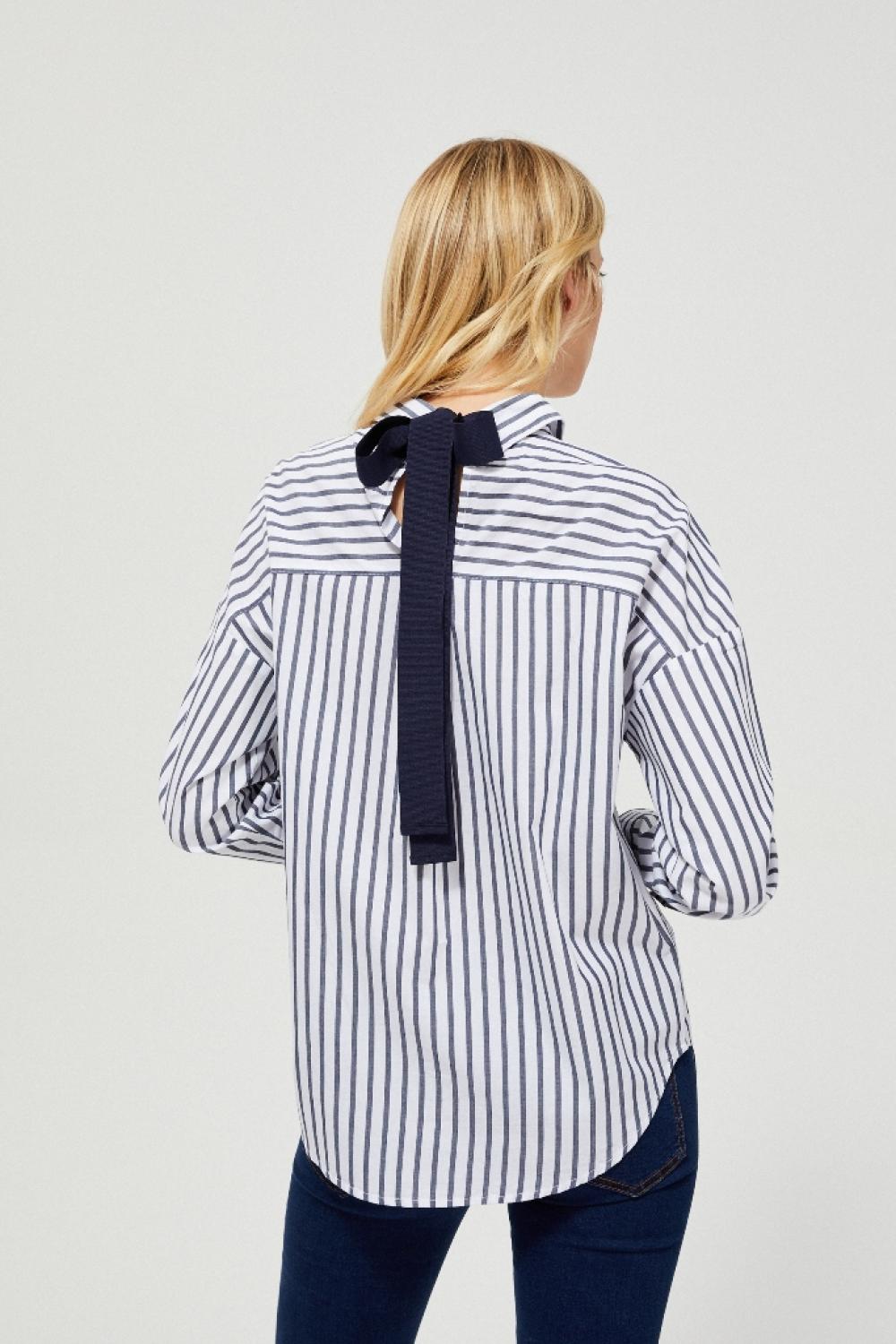 Blouse blue striped L-KO-3132 MOODO