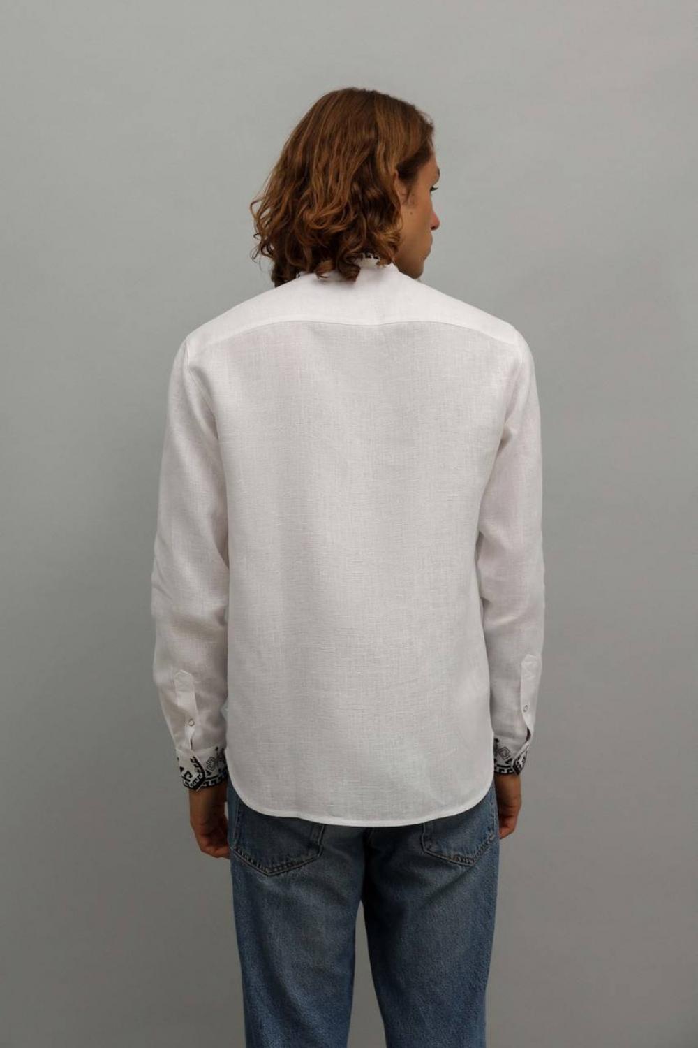 Men's embroidered shirt (vyshyvanka) Gorgana white made of linen