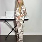 Silk suit milky coffee