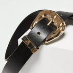 Black belt with gold buckle MOODO