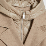 Beige women's coat with hood