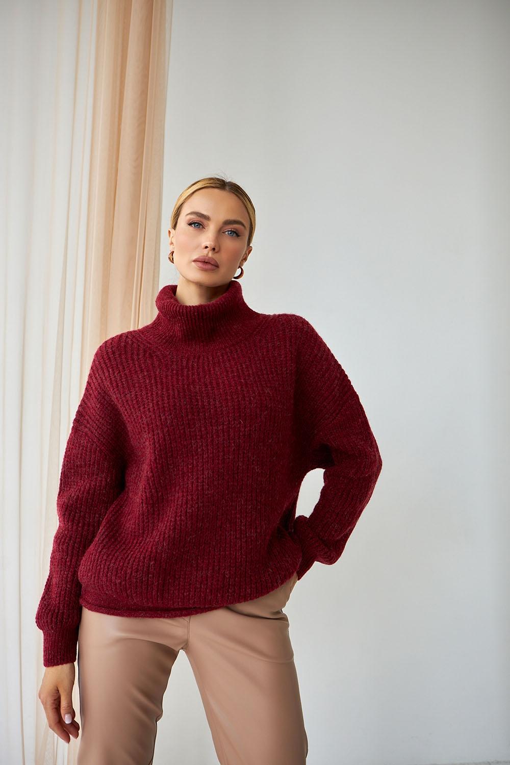 Women's sweater made of wool and mohair Bordeaux 2523 Bellise