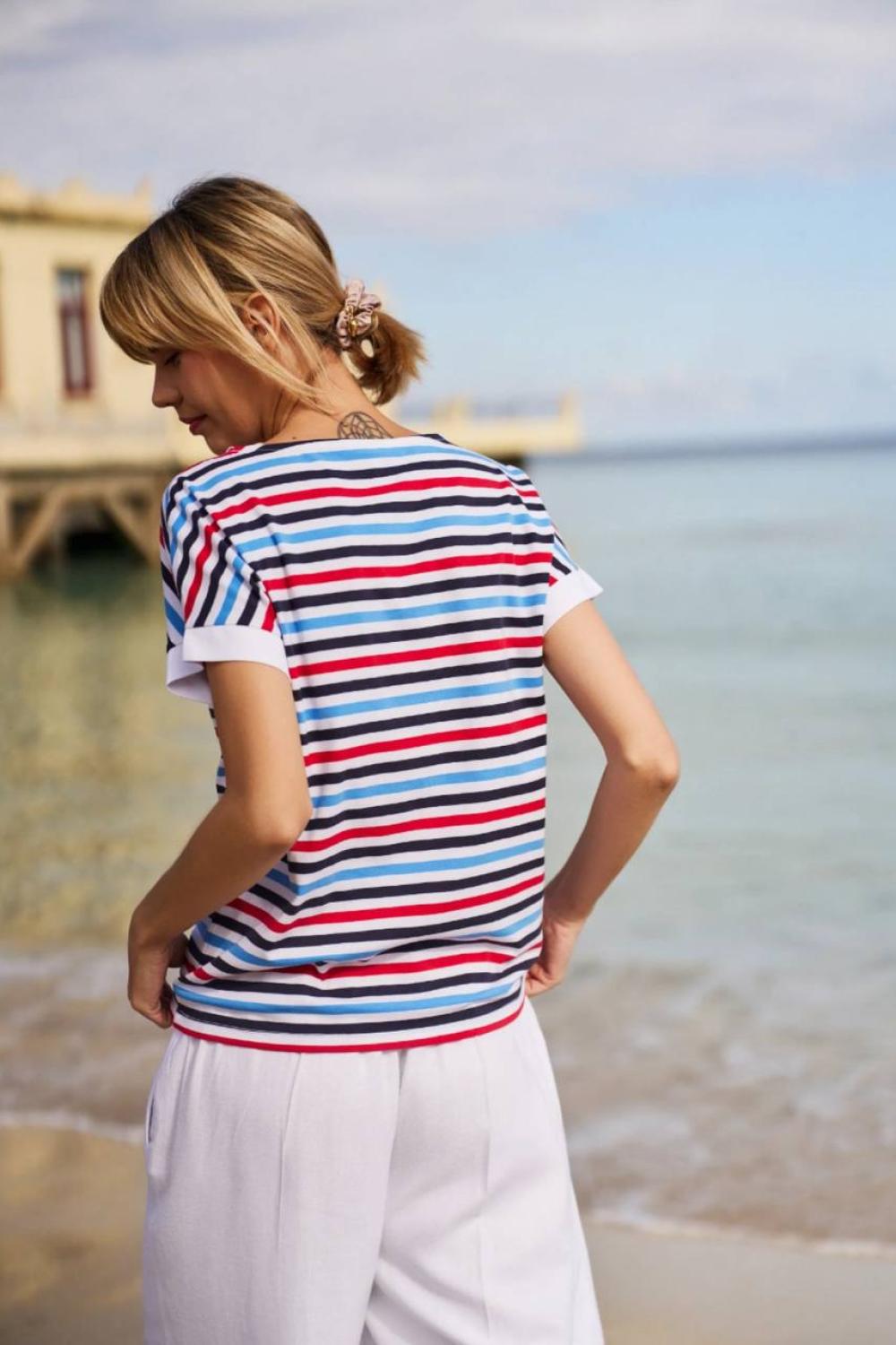 Blue striped T-shirt