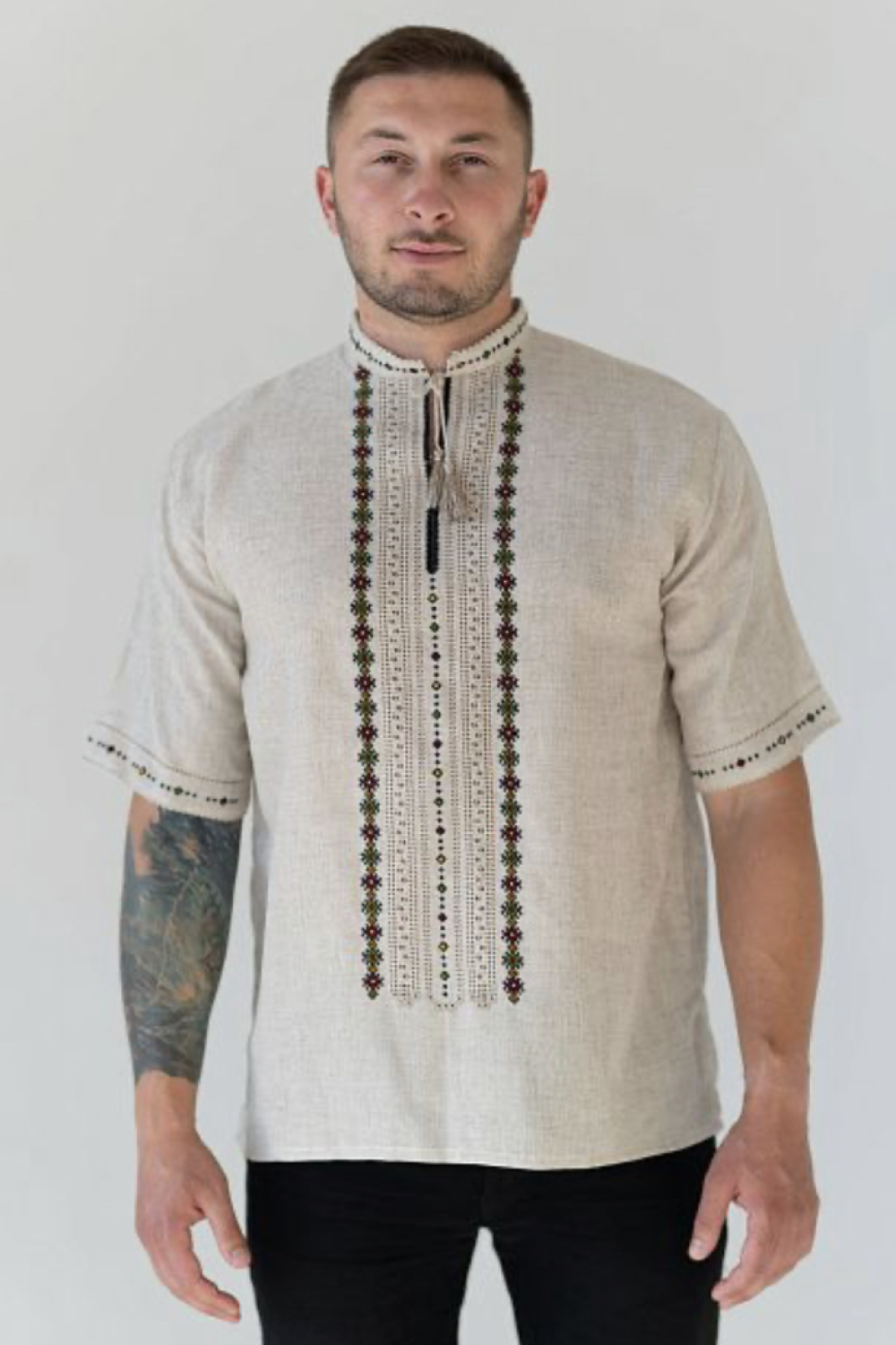 Men's short-sleeved linen shirt VCHR31