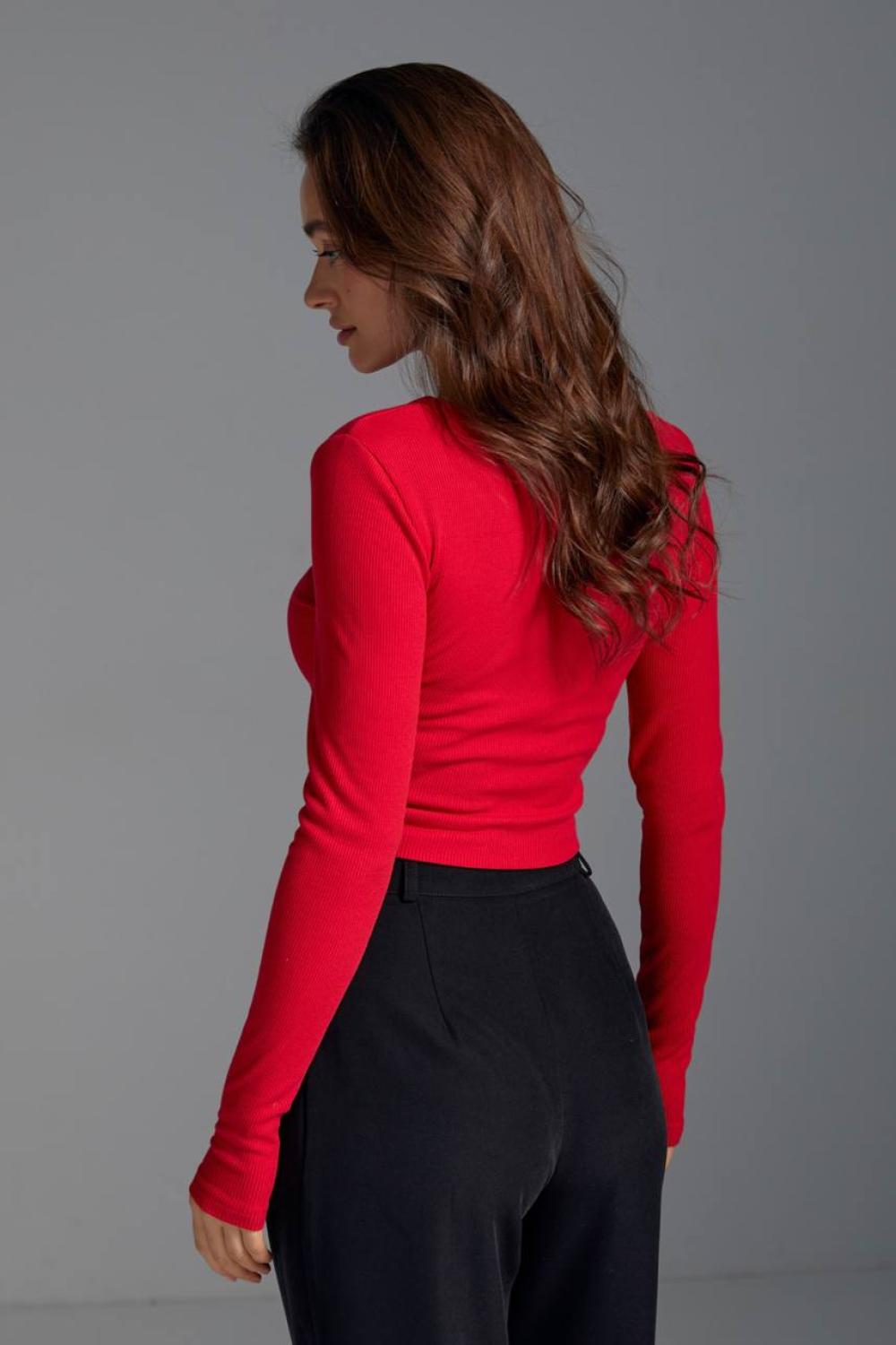 Ribbed crop-top with long sleeves 526.1