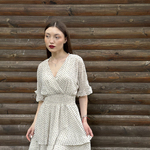 Dress in pea chiffon Moodo L-SU-4035