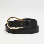 Black belt made of premium quality eco-leather
