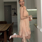 Short peach-colored party dress peach_dress
