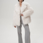 Milk cropped fur coat