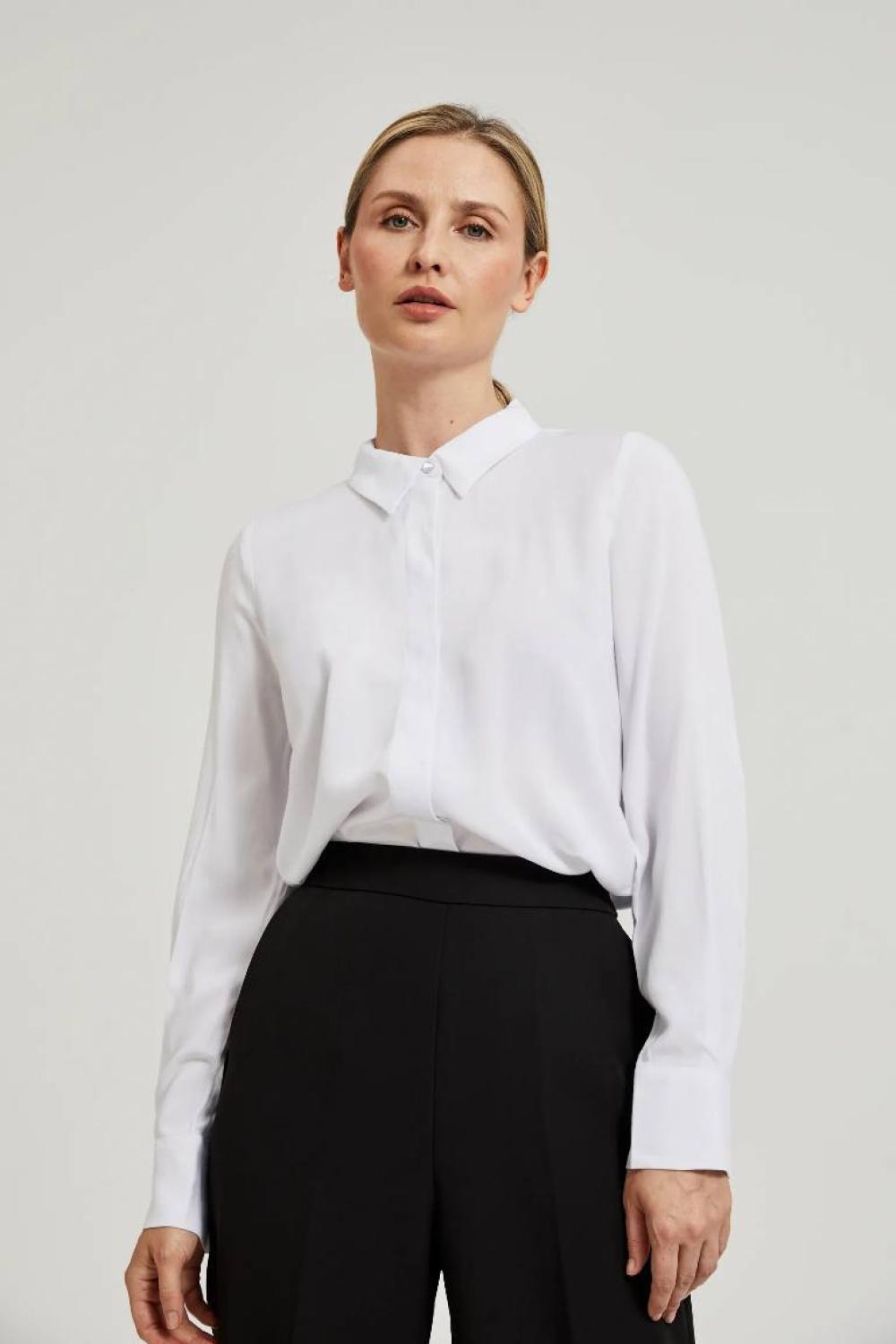 White classic viscose blouse