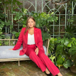 Classic red plus size suit Petro Soroka