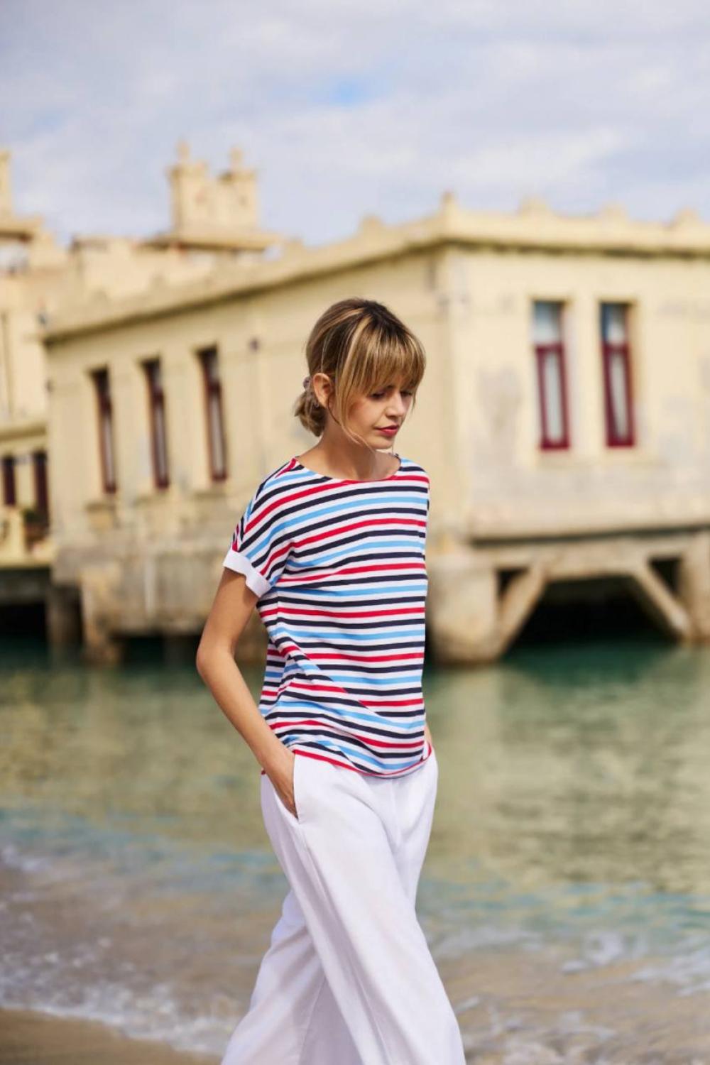 Blue striped T-shirt