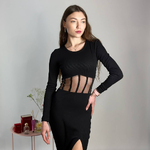 Black romantic silhouette dress with corset 1430 Artmon