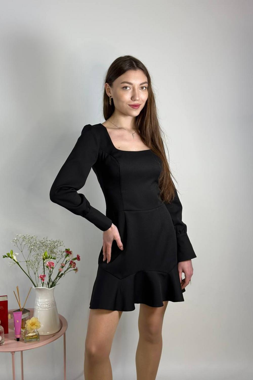 Black romantic mini dress