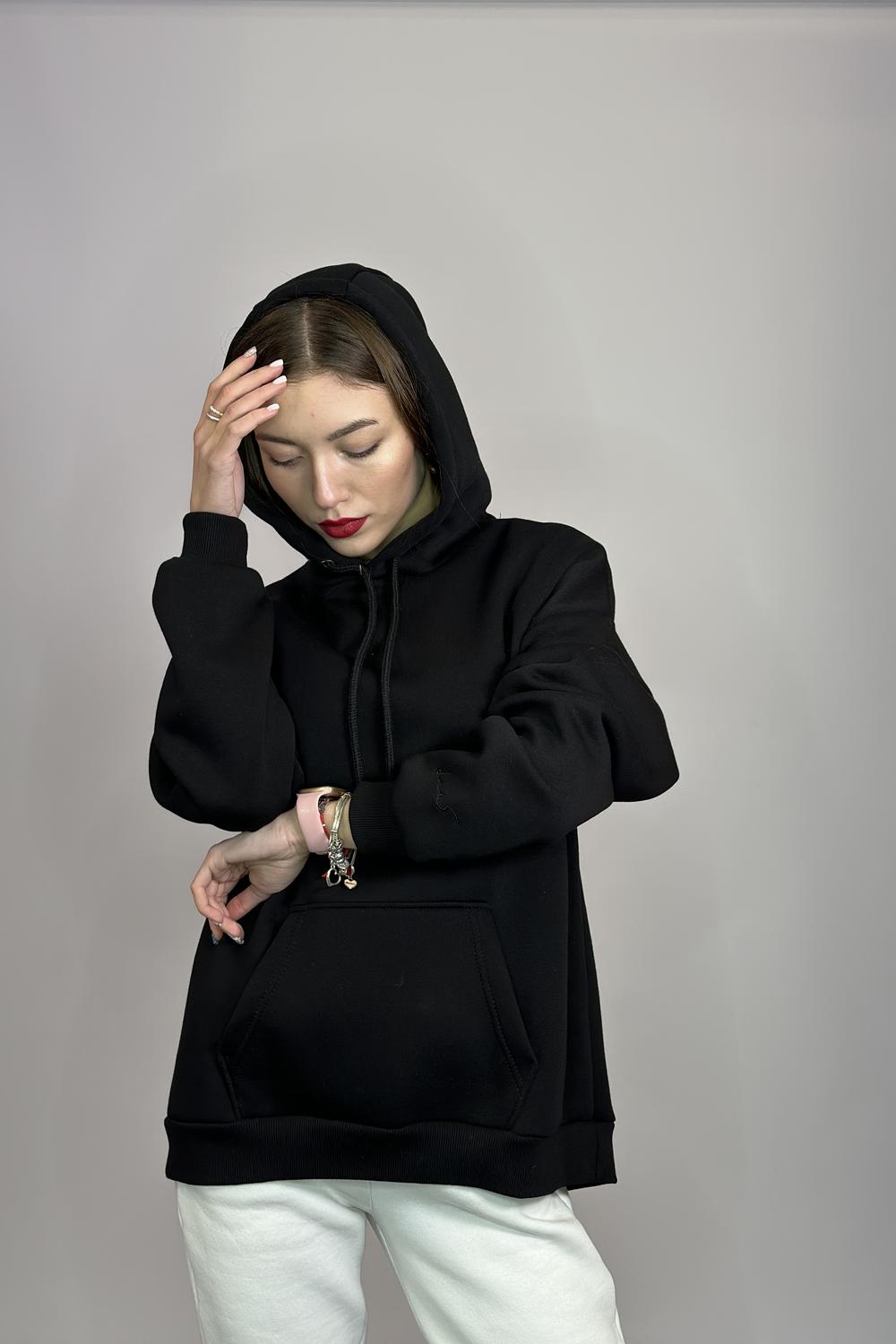 Худі чорне SK3004 Dias на флісі