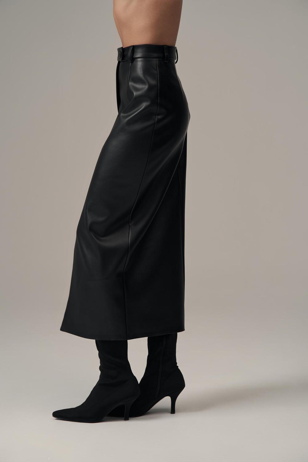 Eco-leather midi skirt on suede 09 ROY