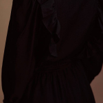 Women's black mini dress with ruffles STIMMA