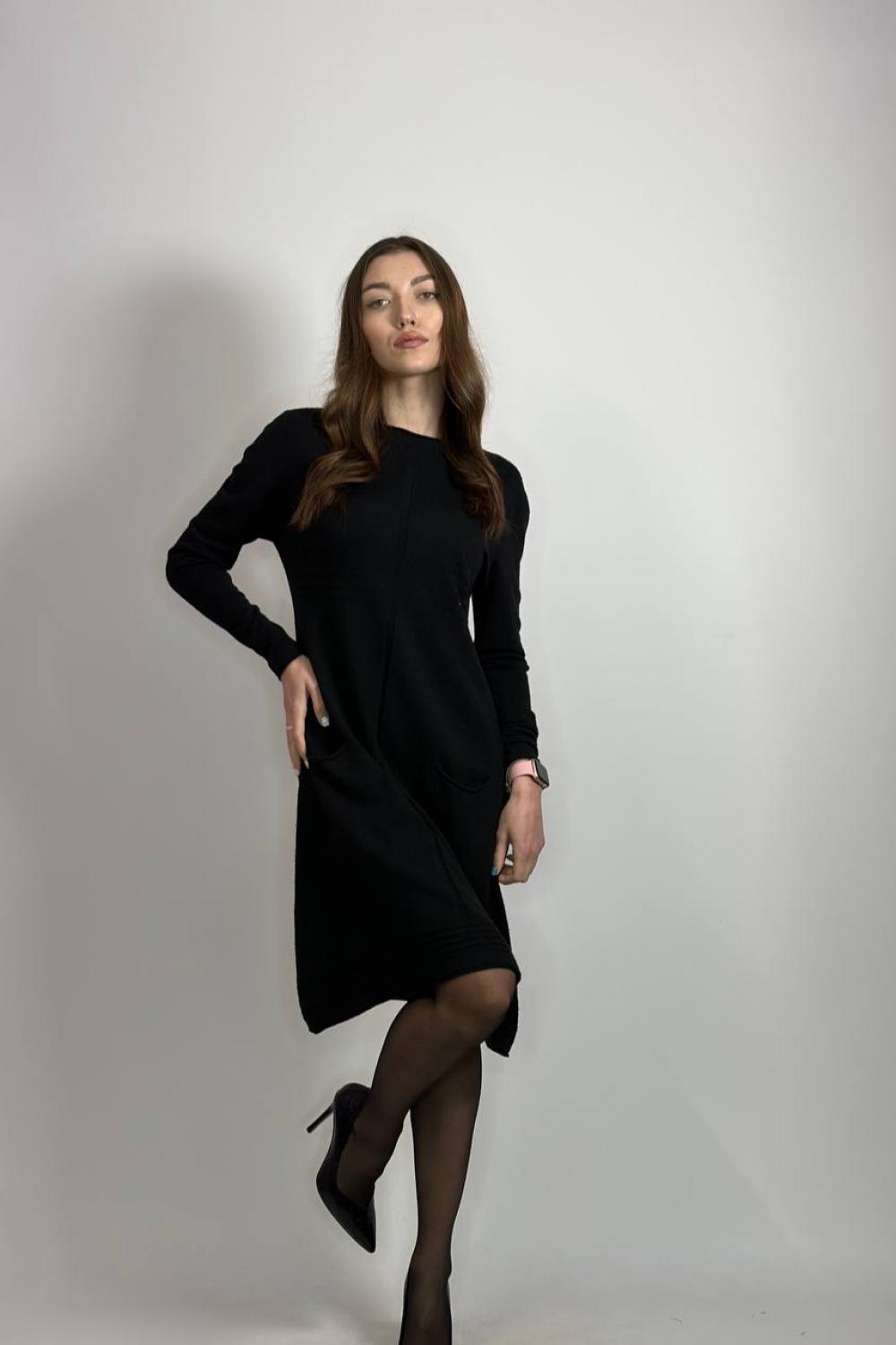 Dress knitted black PPT Style N-9116