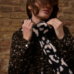 Leopard print cream scarf