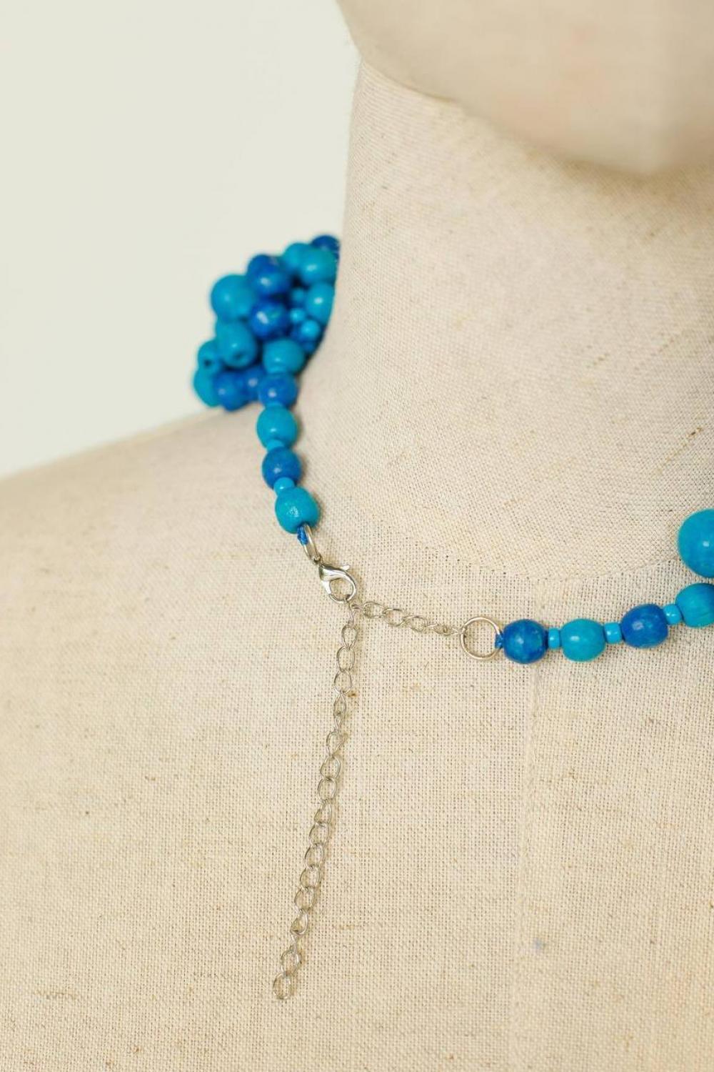 Handmade coral blue-turquoise MEREZHKA
