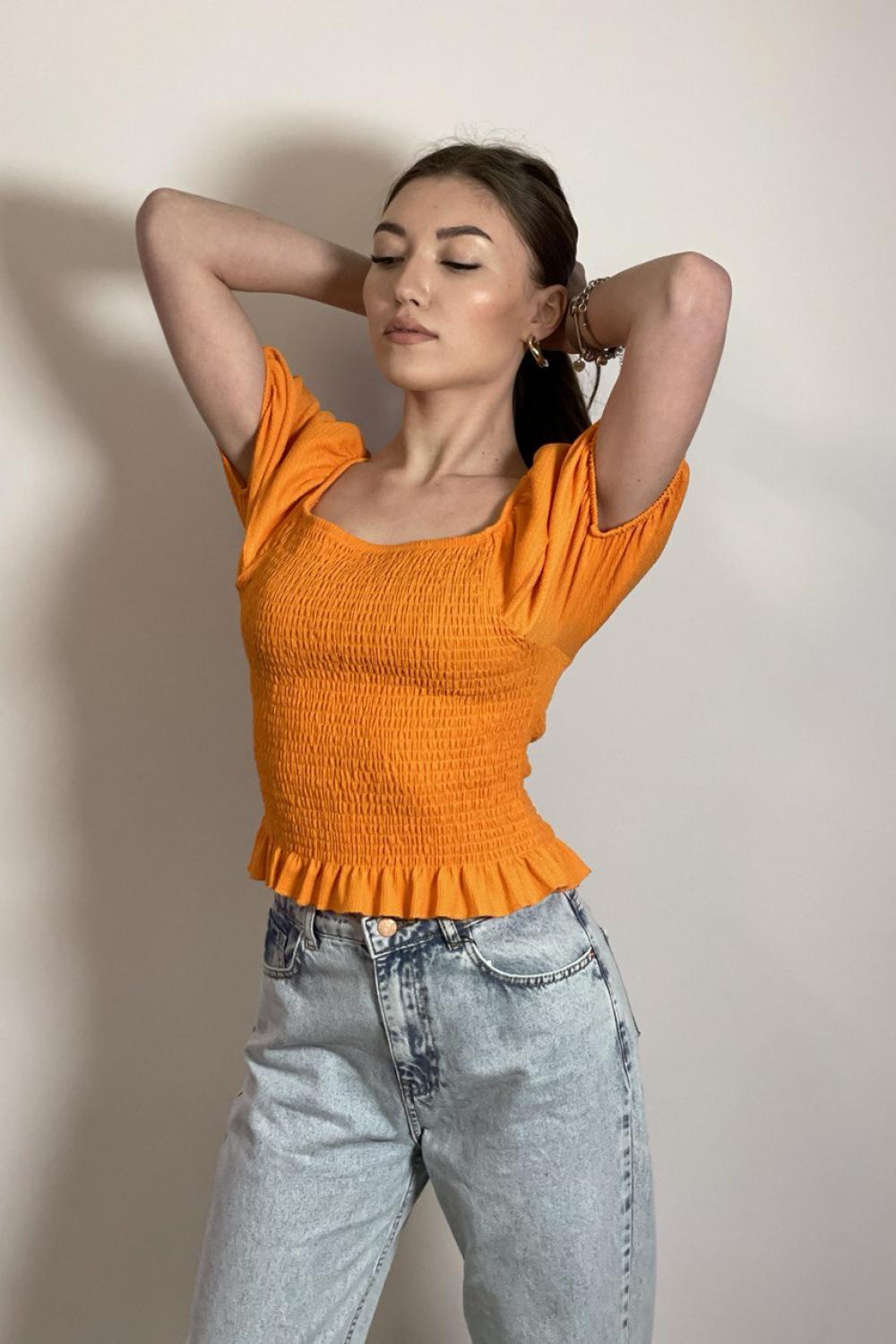 Стильний помаранчевий топ-резинка Roket fashion