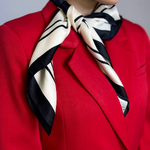 A black vanila silk scarf with print MOODO