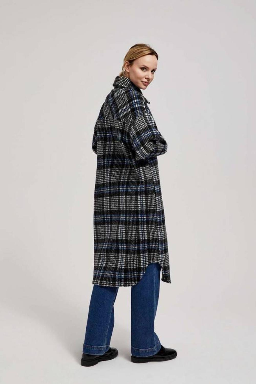 Black checked shirt jacket