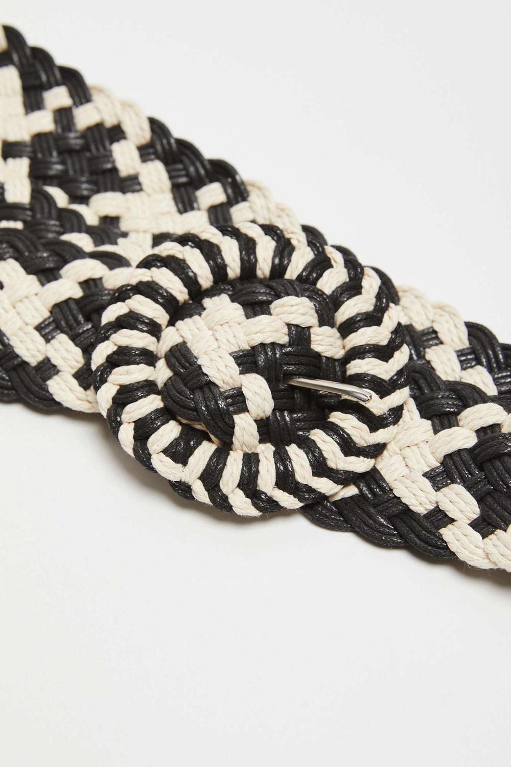 Belt black and white made of eco-leather MOODO L-PA-4002