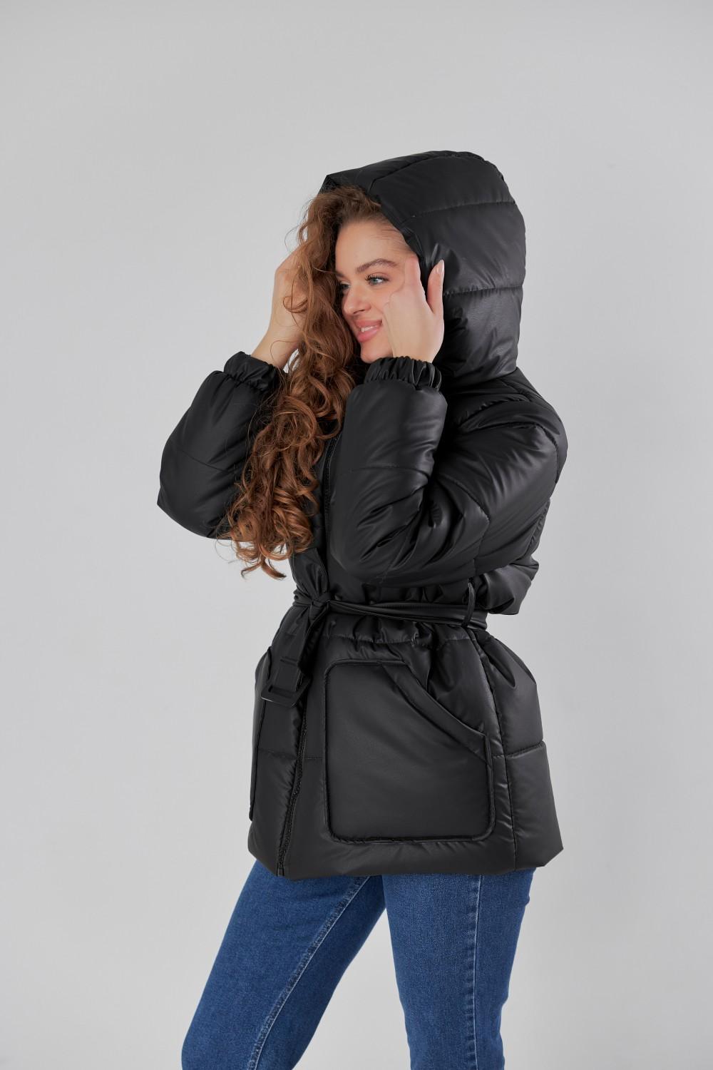 Winter Women's Black Jacket with Pockets 354-01 Hardy