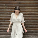 Dress in pea chiffon Moodo L-SU-4035