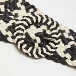 Belt black and white made of eco-leather MOODO L-PA-4002