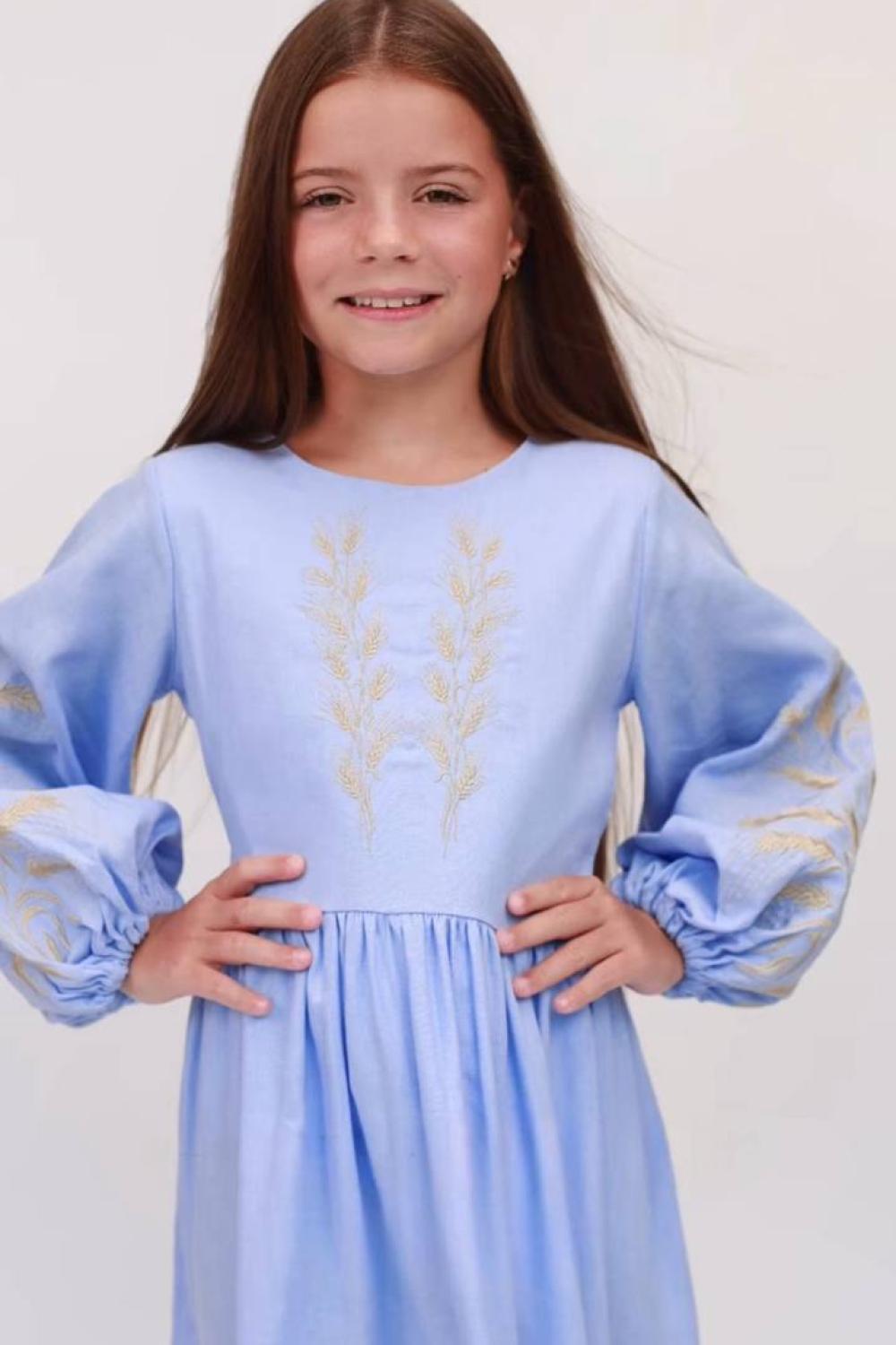 Embroidered dress with spikes for girls