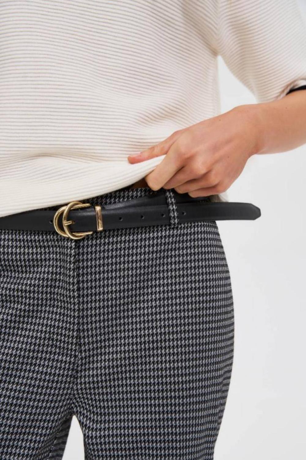 Black women's eco-leather belt