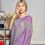 Women's embroidery gray with lavender design