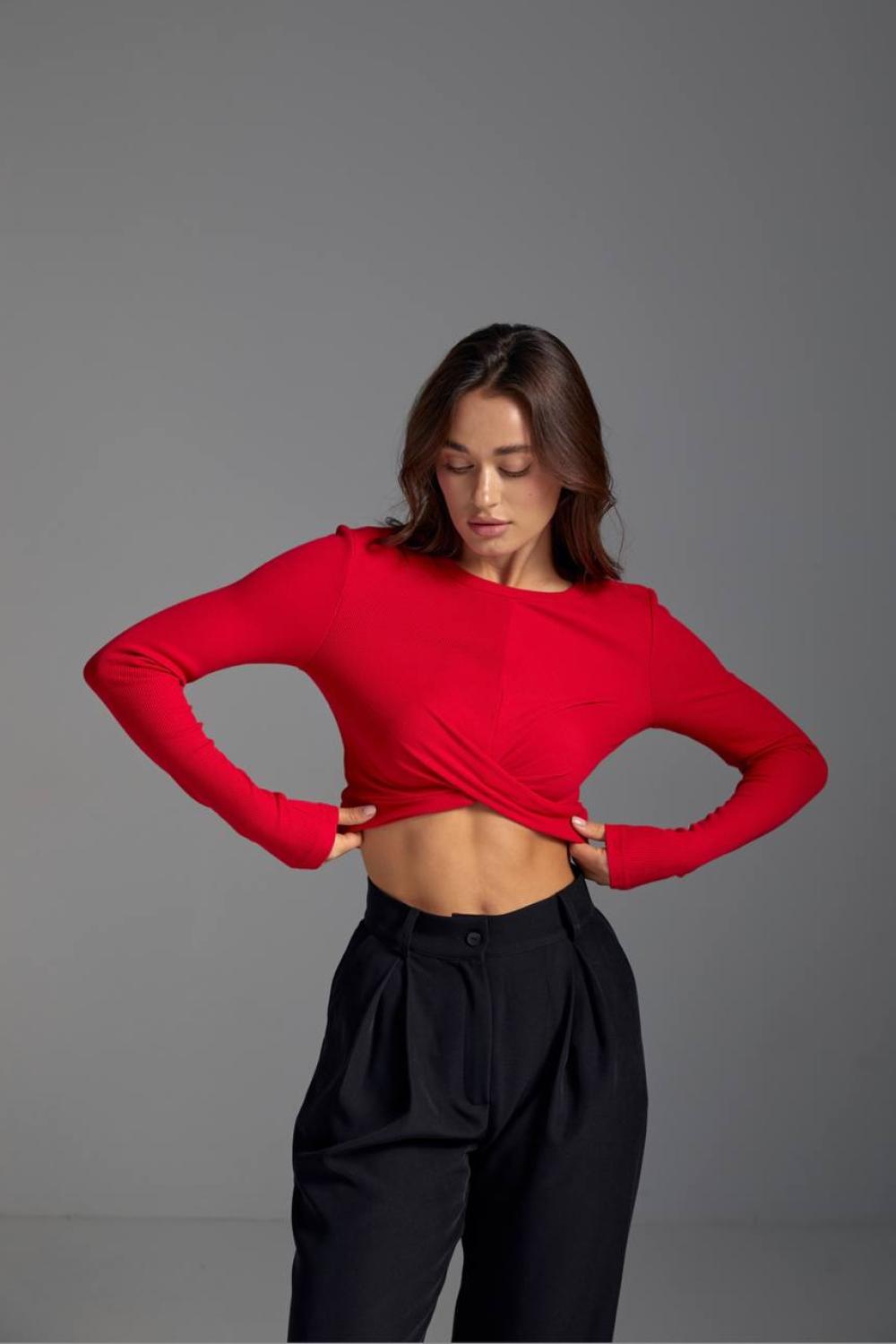 Ribbed crop-top with long sleeves 526.1