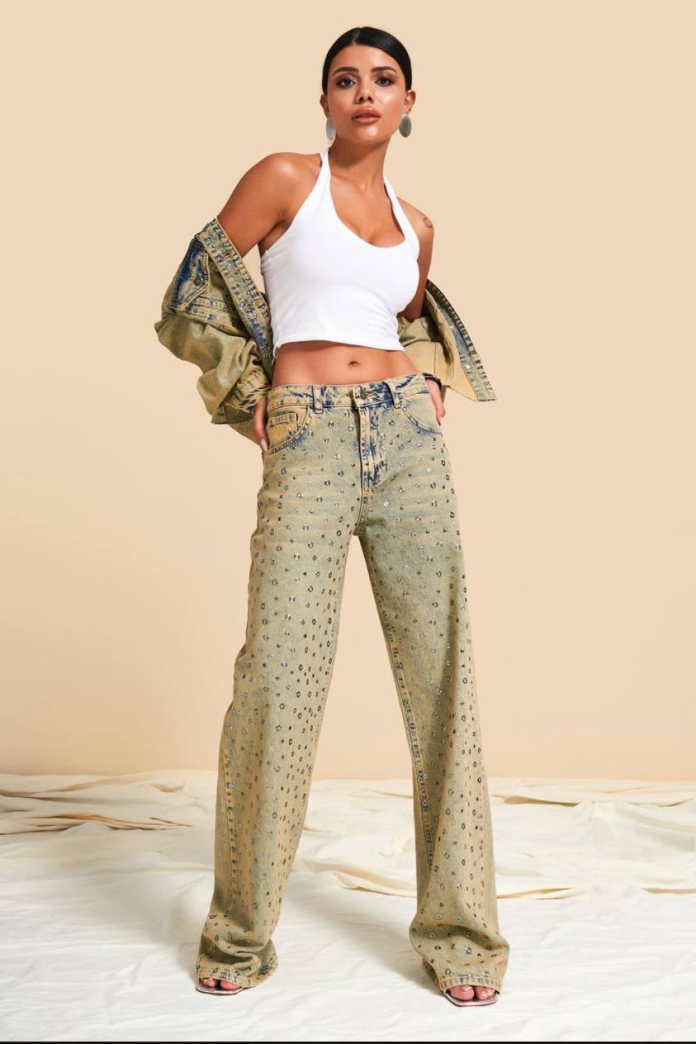 Vintage jeans with rivets
