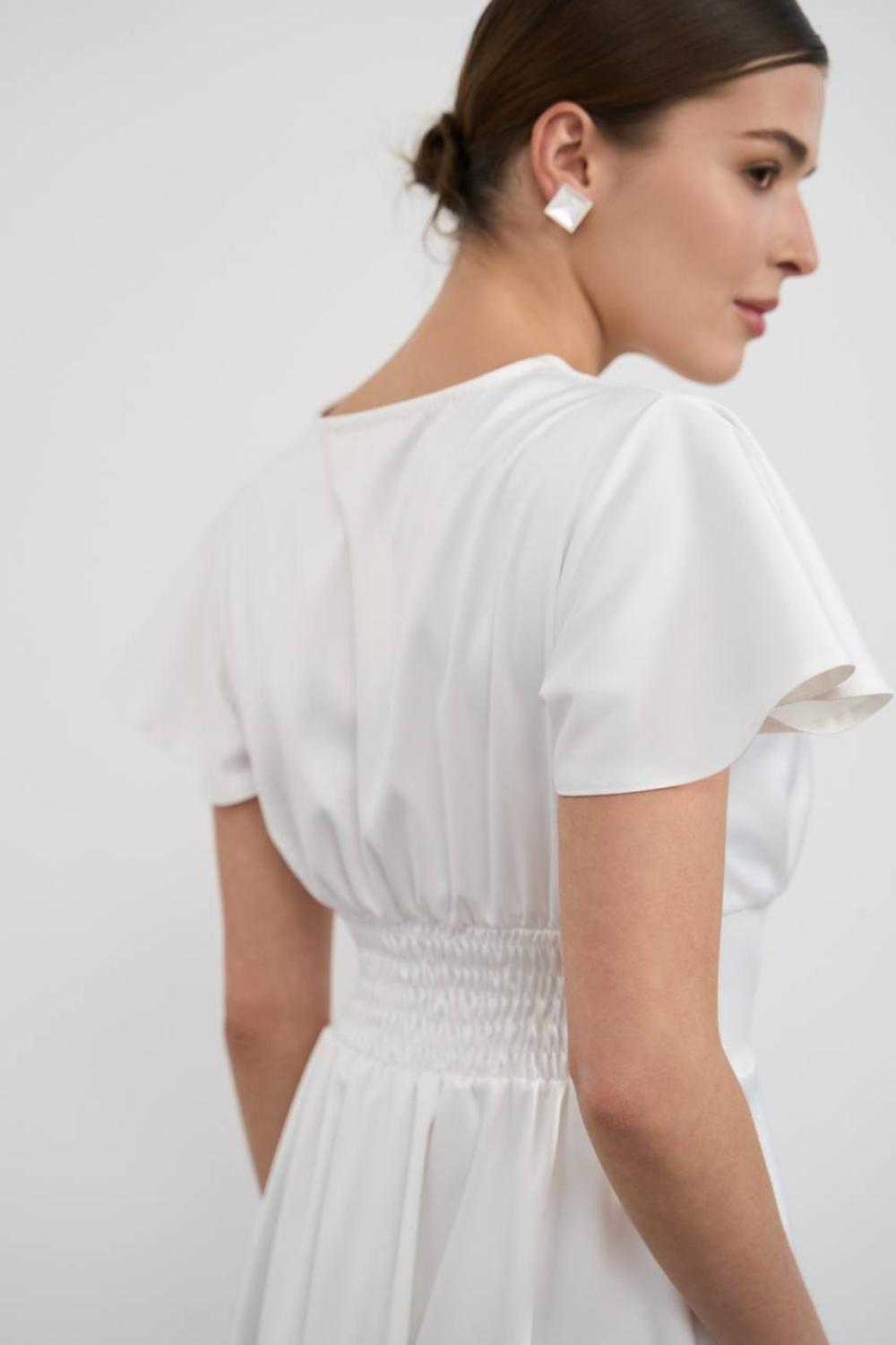 White satin midi dress