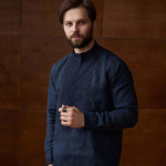 Men's embroidered linen shirt