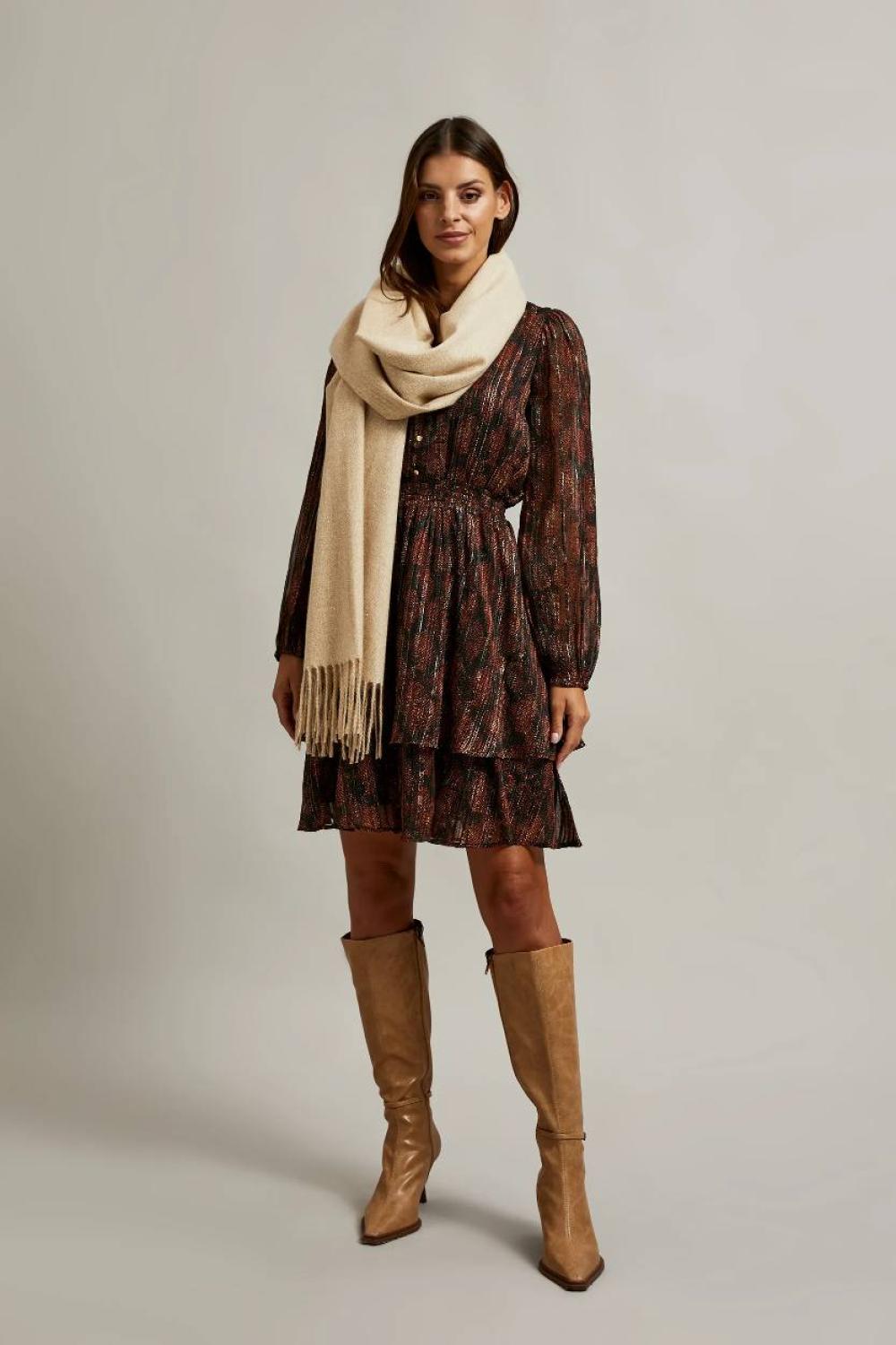 A beige  scarf