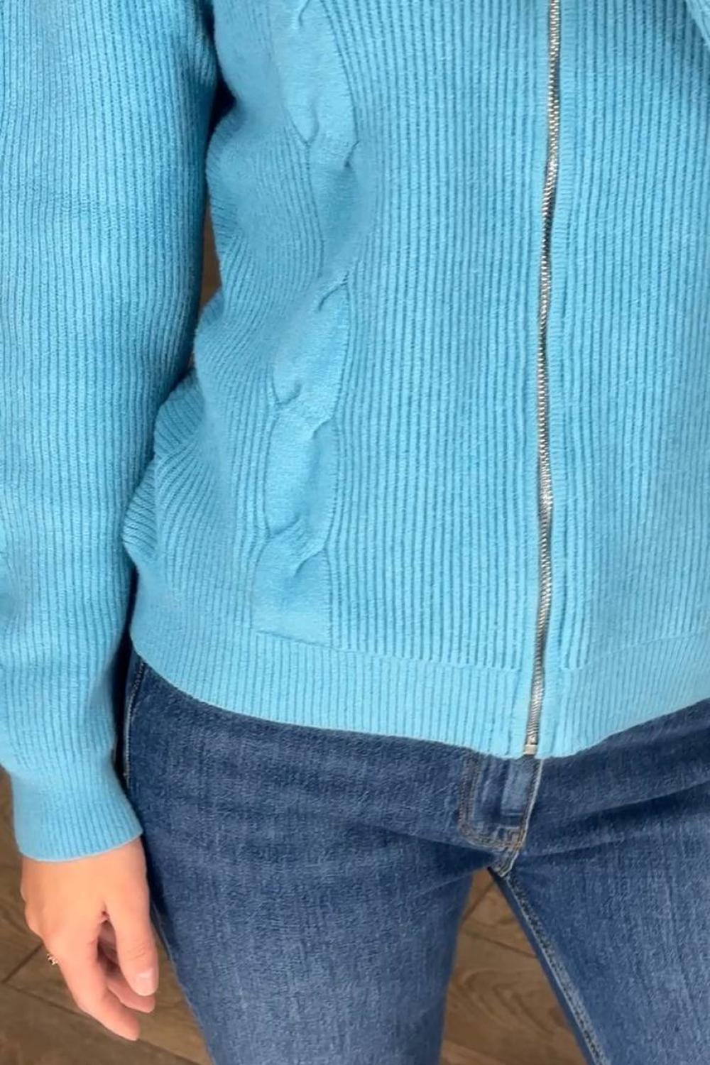 Blue hooded sweater FW22-301-K-Realiz