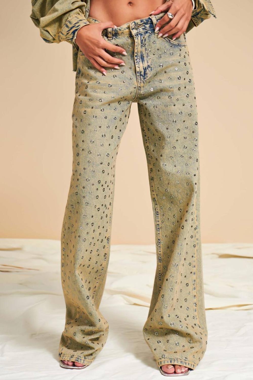 Vintage jeans with rivets