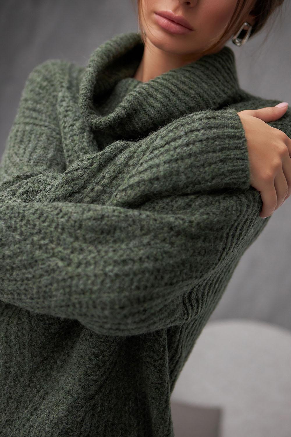 Women's warm sweater in khaki color 2020 BELLISE