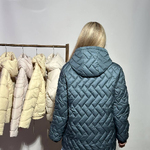 Demi-season green jacket in large sizes