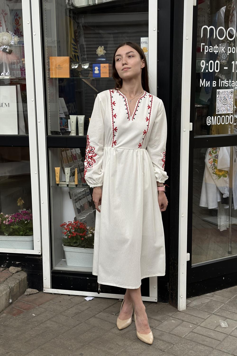 Milk embroidered dress with Rowan by-ESQ