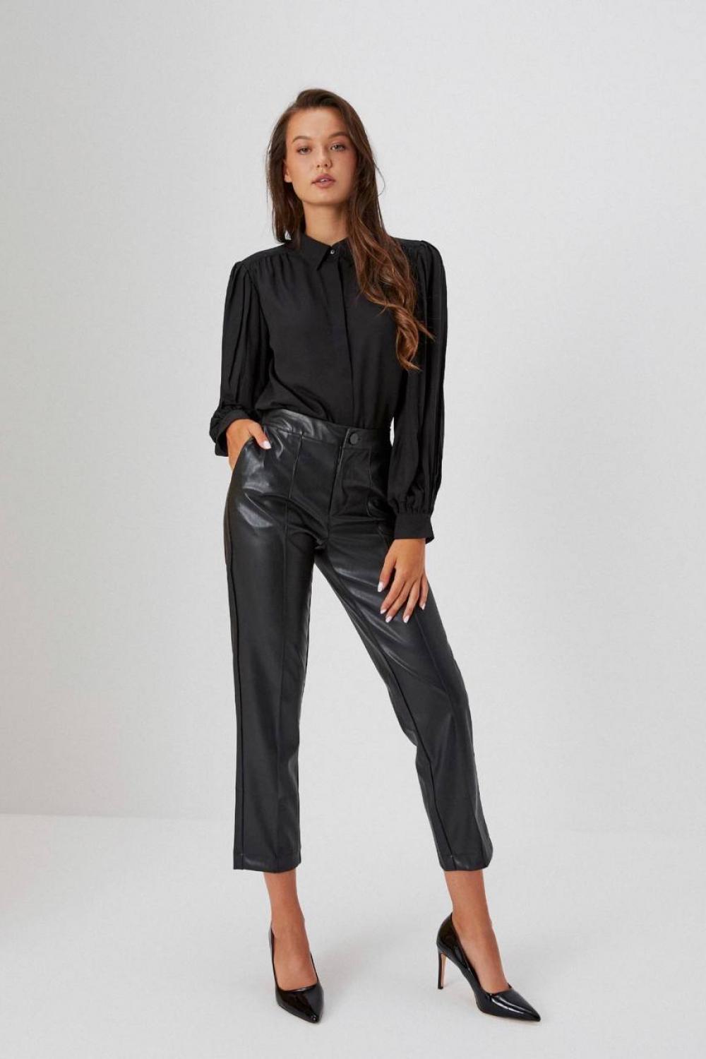 Pants women's black eco-leather Z-SP-3618 MOODO