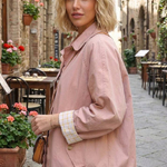 Short women's powder pink trench coat wiya