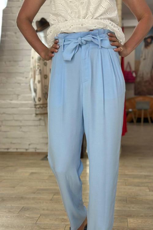 Women's blue trousers SS23-454-blue-K-Realiz