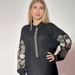 Black embroidery with gold